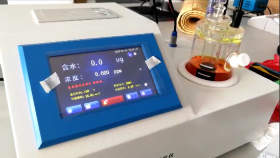 海納金屬助劑選用我公司V-310S庫倫法卡爾費休水分測定儀檢測削車液中的水分 海納金屬助劑選用我公司V-310S庫倫法卡爾費休水分測定儀檢測削車液中的水分
